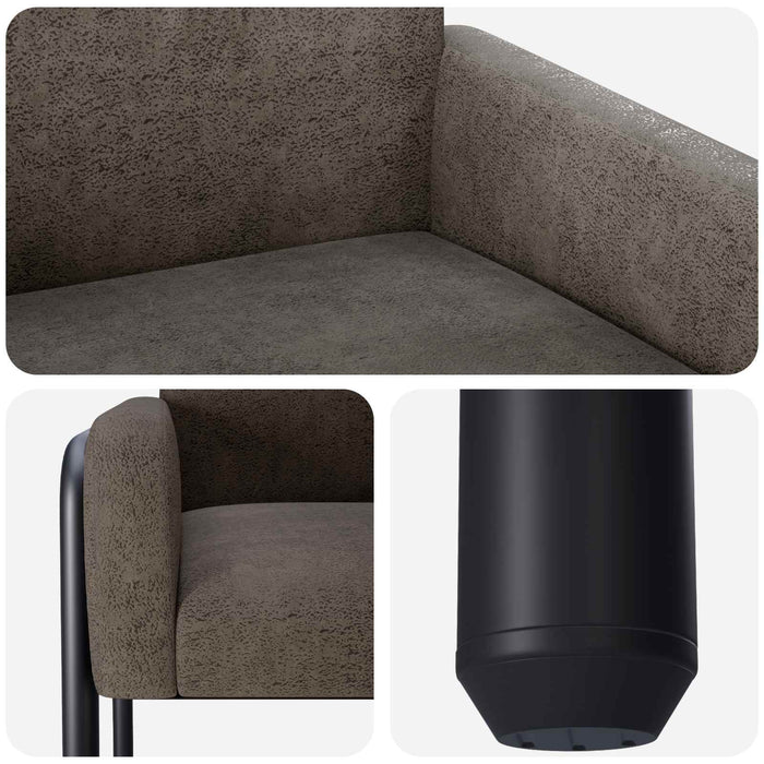 Fotoliu decorativ Gri închis Piele întoarsă sintetică WALTI