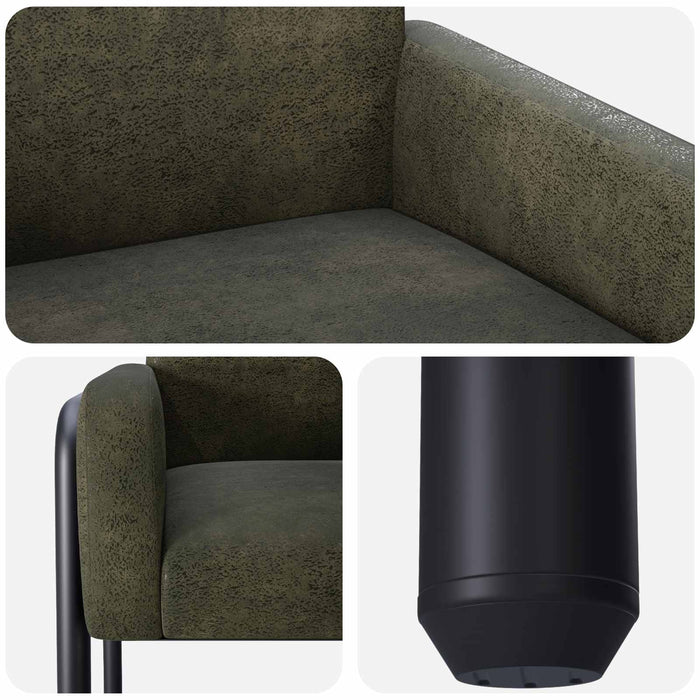 Fotoliu decorativ Verde Army Piele întoarsă sintetică WALTI