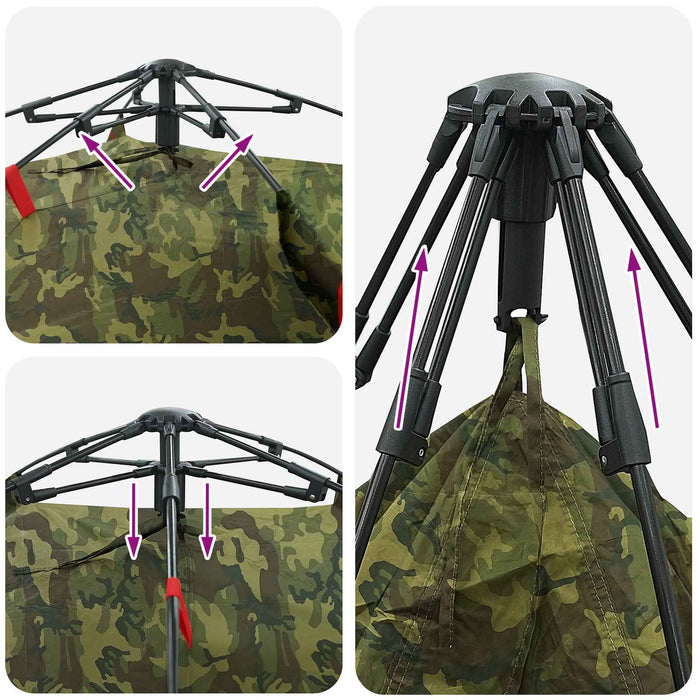 Cort de pescuit cu eliberare rapida 4 persoană Camuflaj ușor WALTI