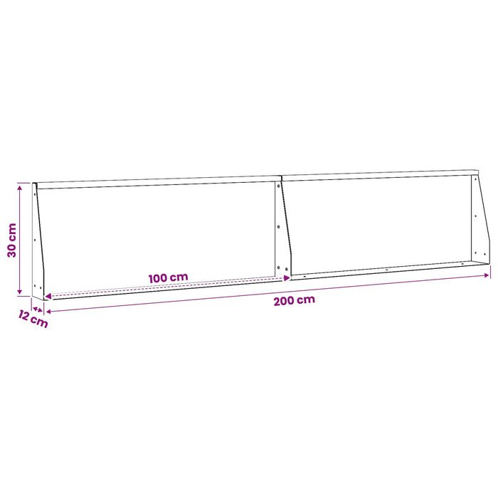 Zid de sprijin 2 buc. 100 x 12 x 30 cm Oțel Antracit WALTI