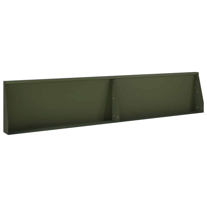 Zid de sprijin 2 buc. 100 x 12 x 30 cm Oțel Verde măsliniu WALTI