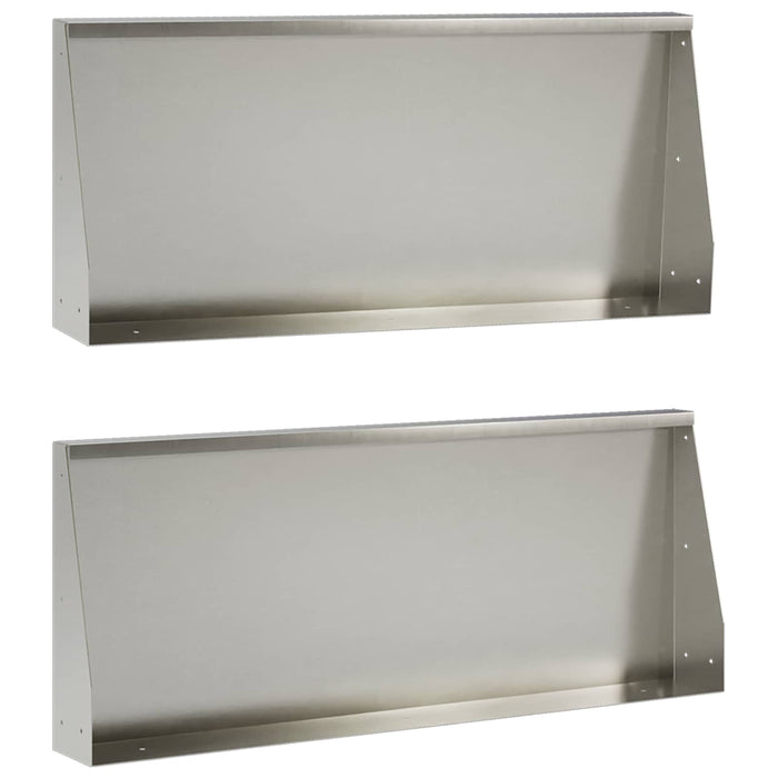 Zid de sprijin 2 buc. 100 x 12 x 40 cm Oţel inoxidabil Argintiu WALTI