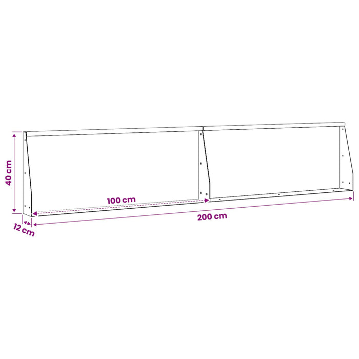 Zid de sprijin 2 buc. 100 x 12 x 40 cm Oţel inoxidabil Argintiu WALTI