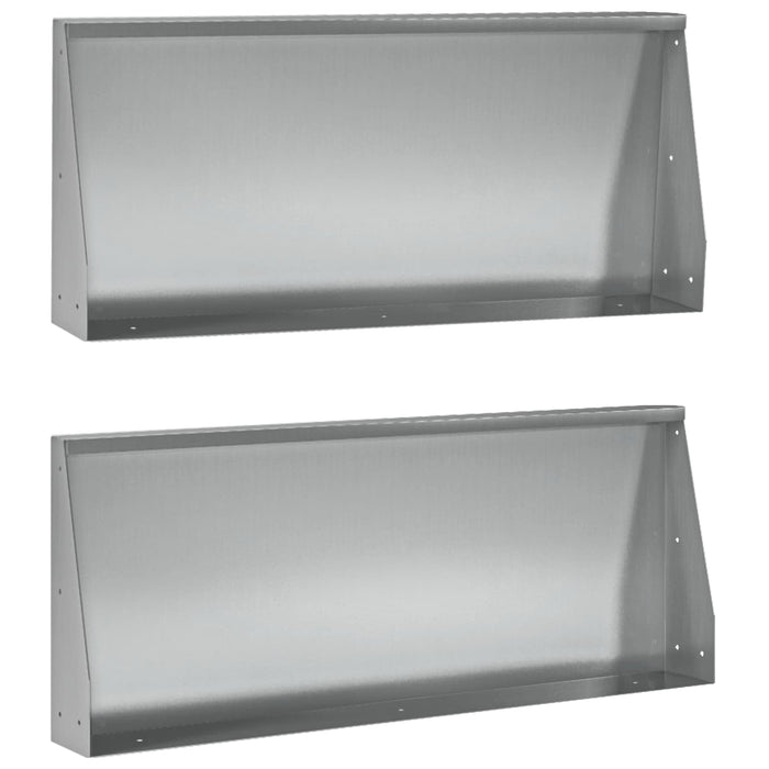 Zid de sprijin 2 buc. 100 x 12 x 40 cm Oțel Galvanizat Argintiu WALTI