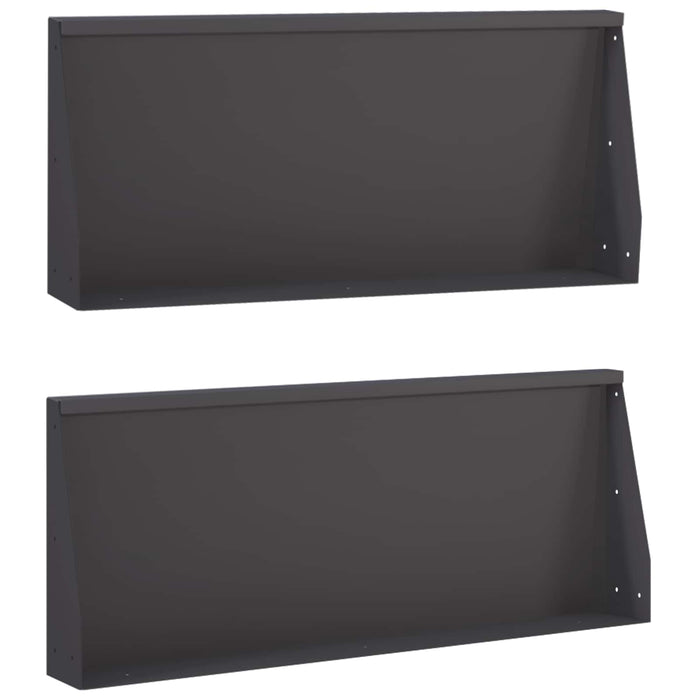 Zid de sprijin 2 buc. 100 x 12 x 50 cm Oțel Negru WALTI