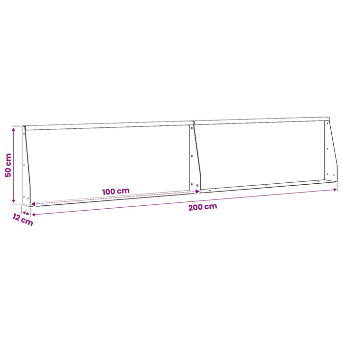 Zid de sprijin 2 buc. 100 x 12 x 50 cm Ruginit WALTI