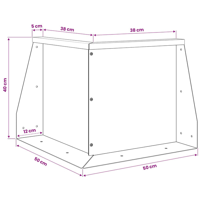 Zid de sprijin 50 x 50 x 40 cm Oţel inoxidabil Argintiu WALTI