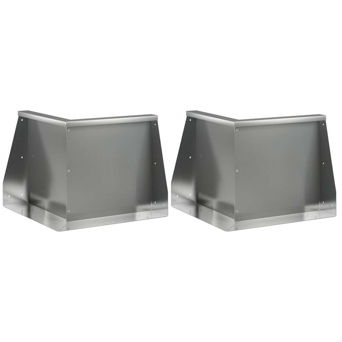 Zid de sprijin 2 buc. 50 x 50 x 40 cm Oțel Galvanizat Argintiu WALTI