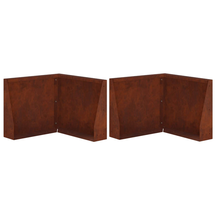 Zid de sprijin 2 buc. 50 x 50 x 40 cm Ruginit WALTI