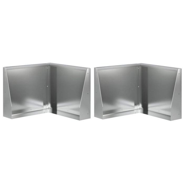 Zid de sprijin 2 buc. 50 x 50 x 50 cm Oțel Galvanizat Argintiu WALTI