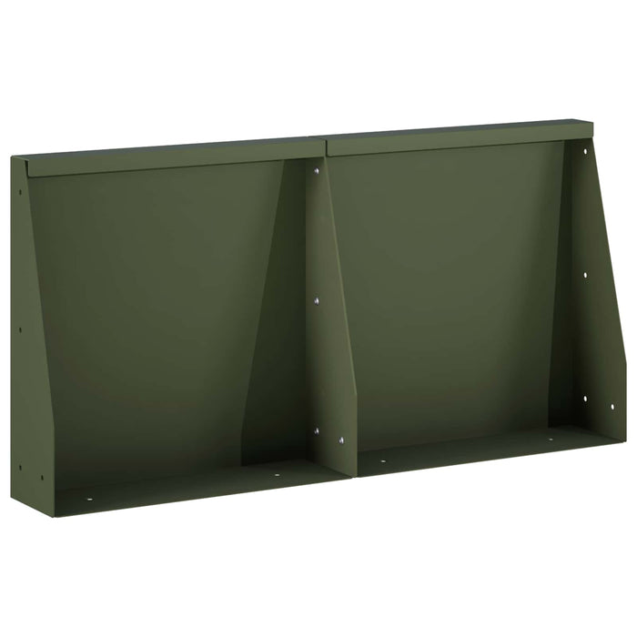 Zid de sprijin 2 buc. 40 x 12 x 40 cm Oțel Verde măsliniu WALTI