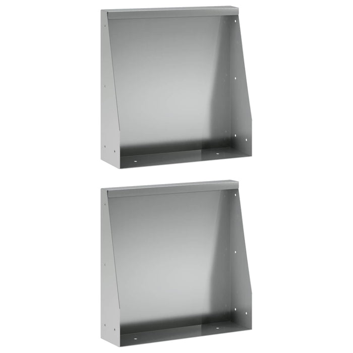 Zid de sprijin 2 buc. 40 x 12 x 40 cm Oțel Galvanizat Argintiu WALTI