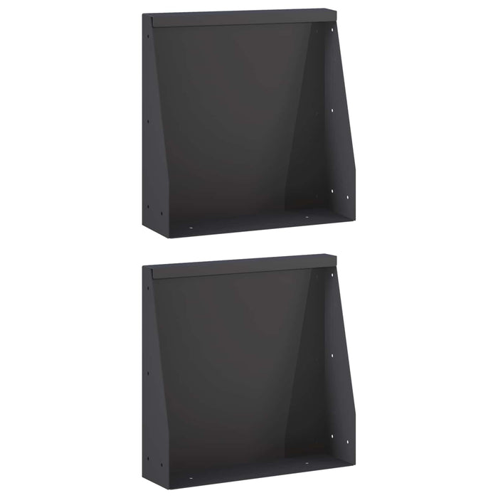 Zid de sprijin 2 buc. 40 x 12 x 50 cm Oțel Negru WALTI