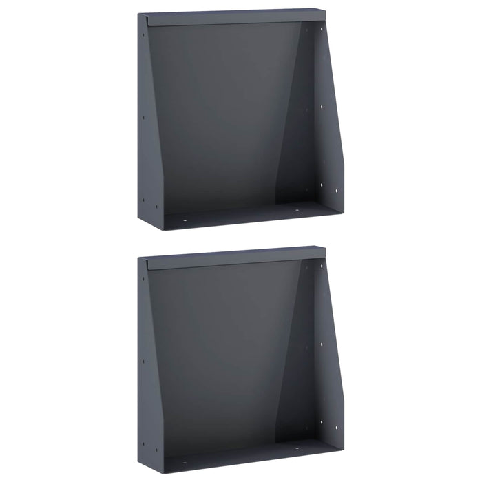Zid de sprijin 2 buc. 40 x 12 x 50 cm Oțel Antracit WALTI