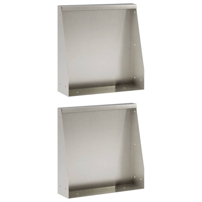 Zid de sprijin 2 buc. 40 x 12 x 50 cm Oţel inoxidabil Argintiu WALTI