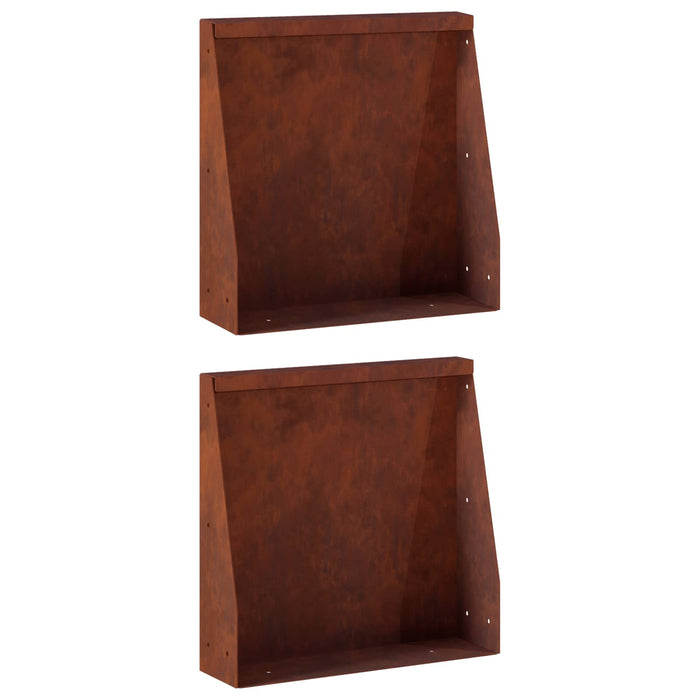 Zid de sprijin 2 buc. 40 x 12 x 50 cm Ruginit WALTI