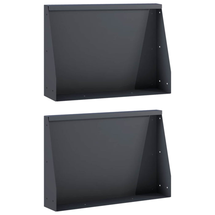Zid de sprijin 2 buc. 60 x 12 x 30 cm Oțel Antracit WALTI