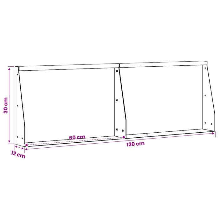 Zid de sprijin 2 buc. 60 x 12 x 30 cm Oțel Antracit WALTI