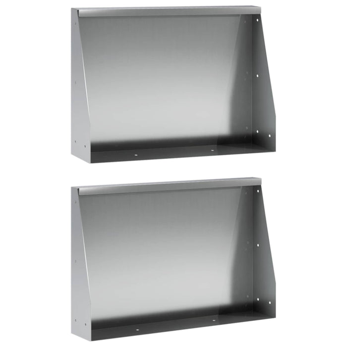 Zid de sprijin 2 buc. 60 x 12 x 30 cm Oțel Galvanizat Argintiu WALTI
