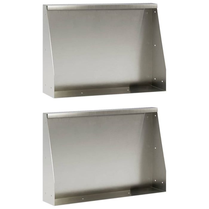 Zid de sprijin 2 buc. 60 x 12 x 50 cm Oţel inoxidabil Argintiu WALTI