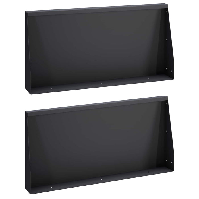 Zid de sprijin 2 buc. 80 x 12 x 30 cm Oțel Negru WALTI