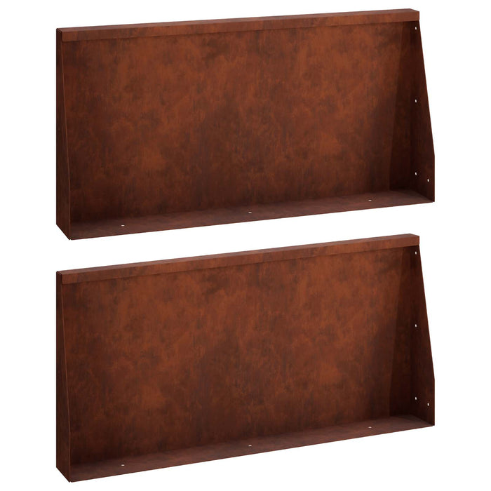 Zid de sprijin 2 buc. 80 x 12 x 30 cm Ruginit WALTI