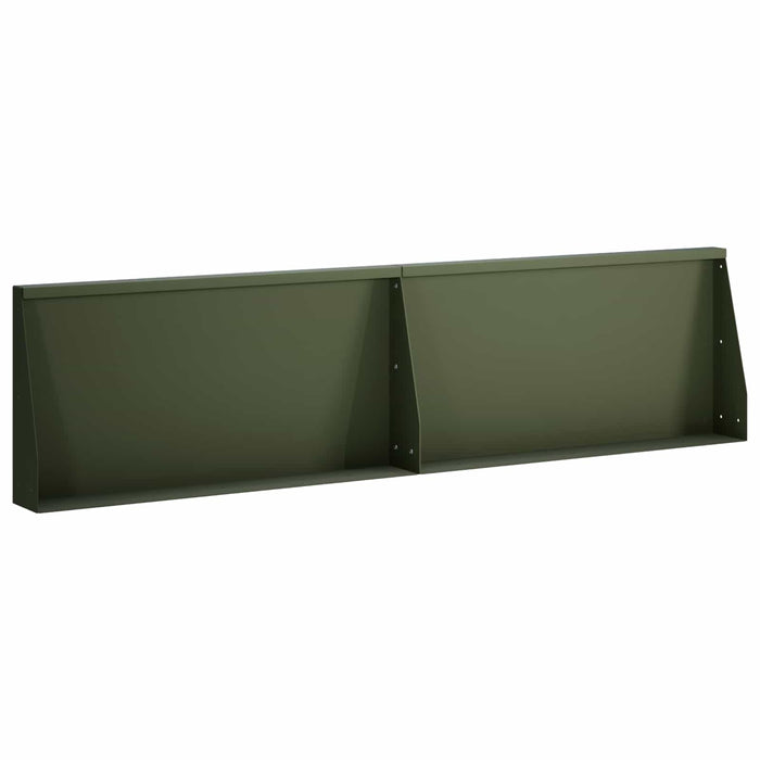Zid de sprijin 2 buc. 80 x 12 x 50 cm Oțel Verde măsliniu WALTI