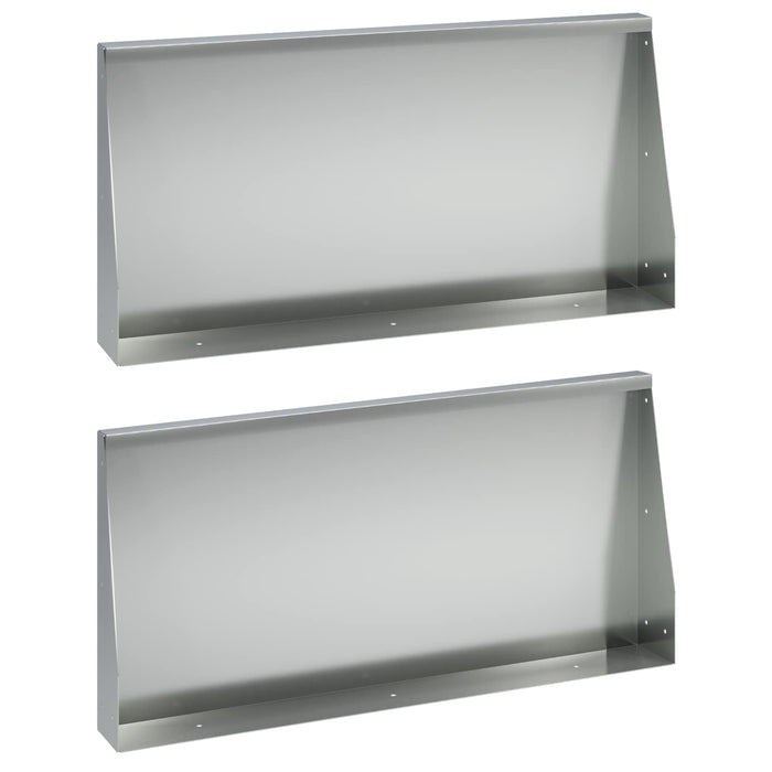 Zid de sprijin 2 buc. 80 x 12 x 50 cm Oțel Galvanizat Argintiu WALTI