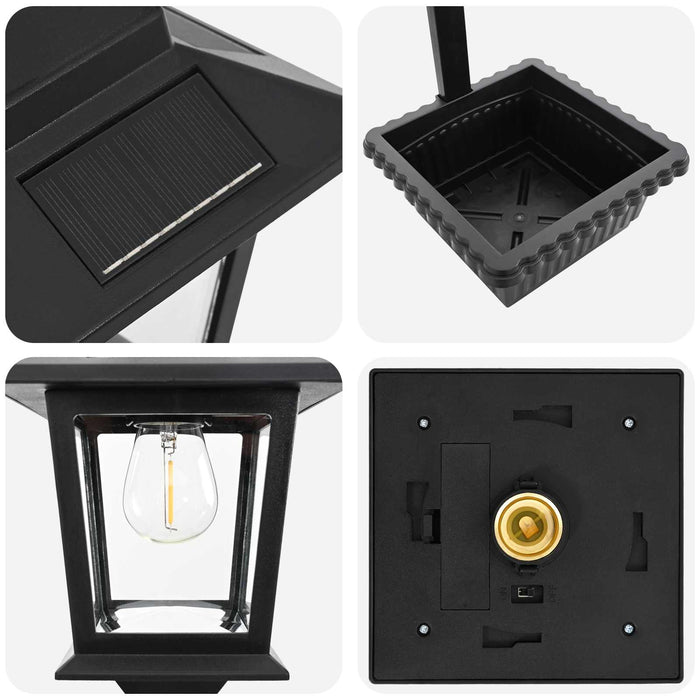 Lumină de Stâlp cu Ghiveci Negru 29 x 28 x 74 cm ABS și PP WALTI