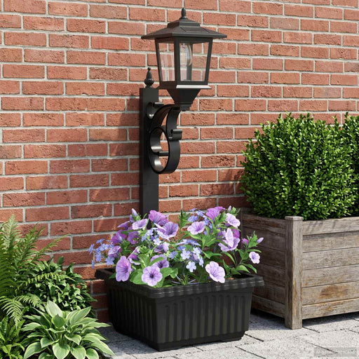 Lumină de Stâlp cu Ghiveci Negru 29 x 28 x 74 cm ABS și PP - WALTI WALTI