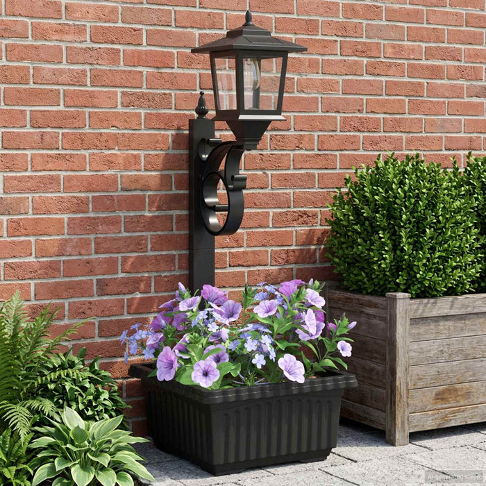 Lumină de Stâlp cu Ghiveci Negru 29 x 28 x 74 cm ABS și PP WALTI