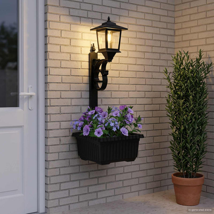 Lumină de Stâlp cu Ghiveci Negru 29 x 28 x 74 cm ABS și PP WALTI
