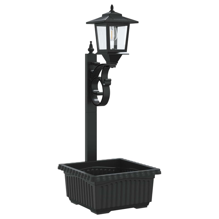 Lumină de Stâlp cu Ghiveci Negru 29 x 28 x 74 cm ABS și PP WALTI