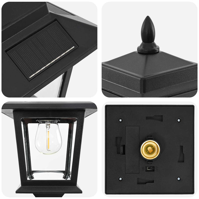 Set de Stâlpi de Lumină 2 buc. Negru 16 x 16 x 156 cm WALTI