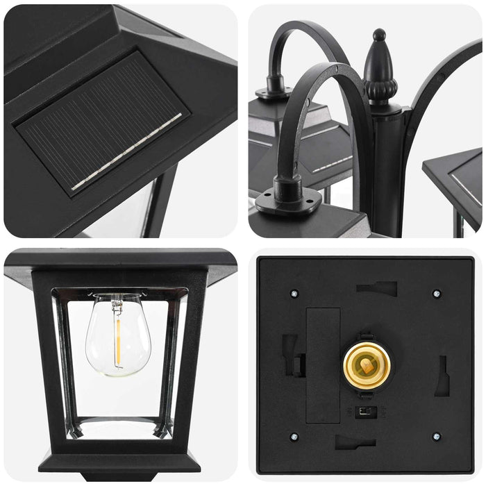 Stâlp de lampă cu 3 capete with LED Bulb Negru 16 x 16 x 187 cm - WALTI WALTI