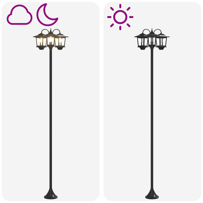 Stâlp de lampă cu 3 capete with LED Bulb Negru 16 x 16 x 187 cm - WALTI WALTI
