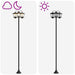 Stâlp de lampă cu 3 capete with LED Bulb Negru 16 x 16 x 187 cm - WALTI WALTI