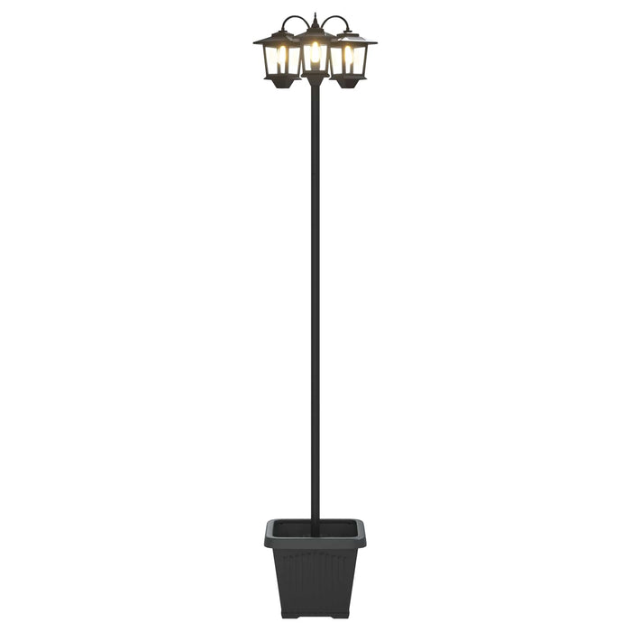 Stâlp de lampă cu 3 capete și ghiveci Negru 32 x 32 x 188 cm WALTI