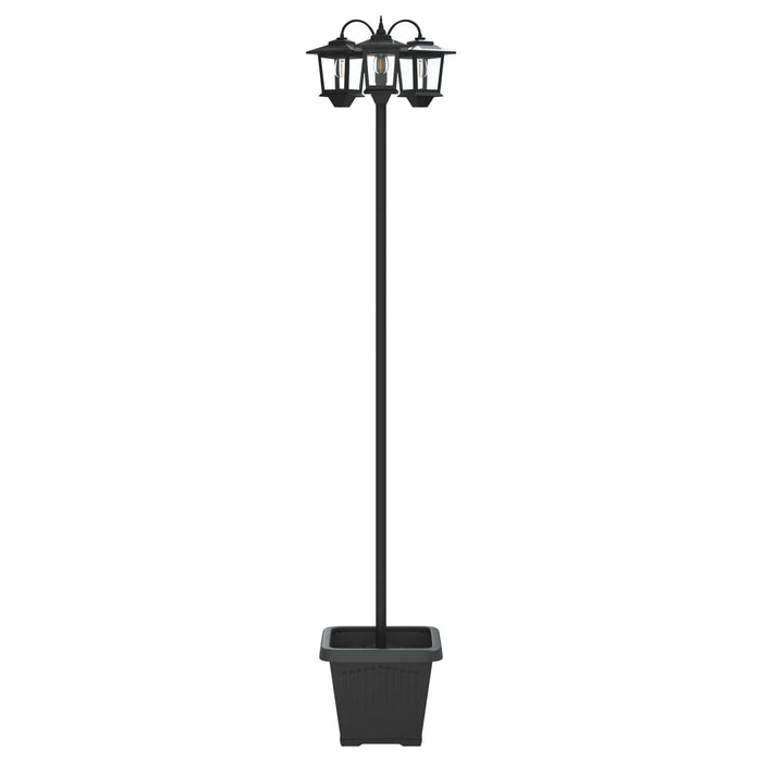 Stâlp de lampă cu 3 capete și ghiveci Negru 32 x 32 x 188 cm WALTI