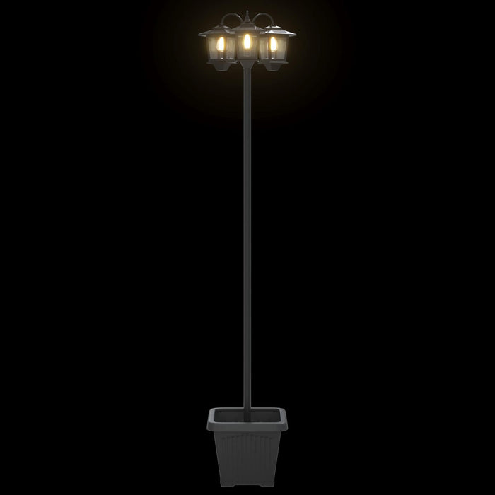 Stâlp de lampă cu 3 capete și ghiveci Negru 32 x 32 x 188 cm WALTI