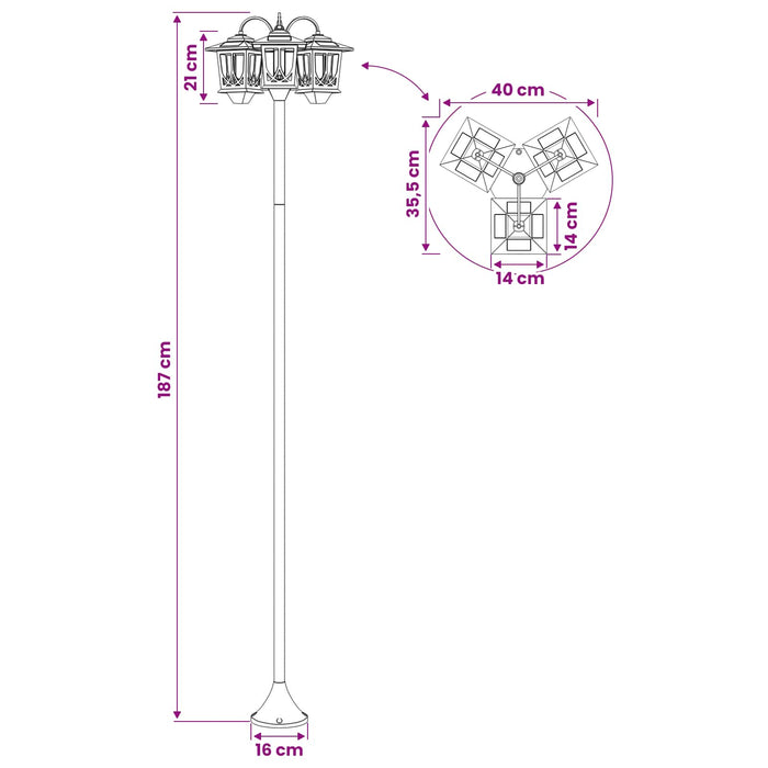 Lampă solară de exterior with LED Bulb Negru - WALTI WALTI