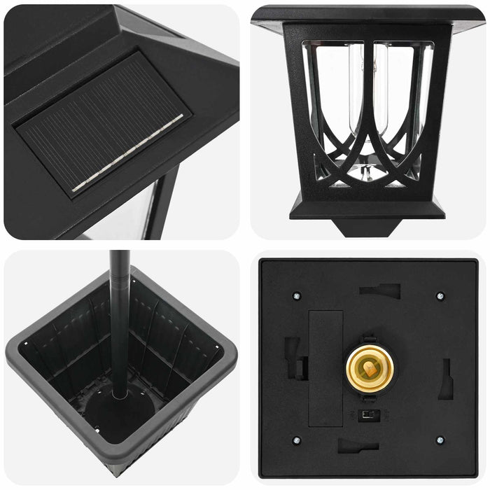 Lampă solară de exterior with LED Bulb Negru WALTI