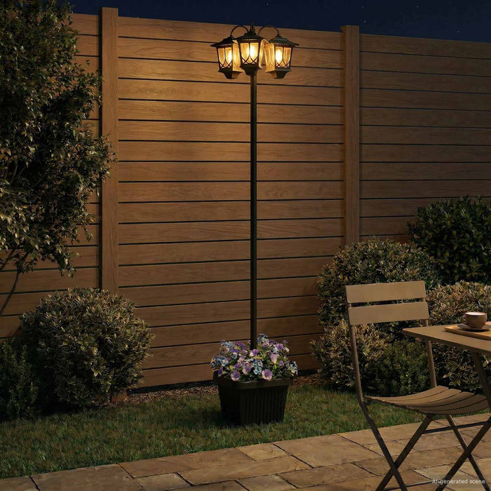 Lampă solară de exterior with LED Bulb Negru WALTI