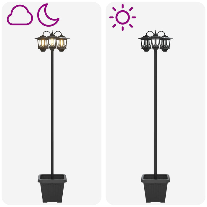 Lampă solară de exterior with LED Bulb Negru WALTI