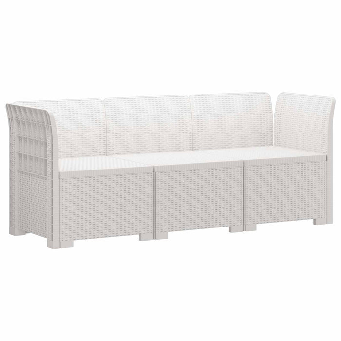 Canapea de Grădină cu 3 Locuri Aspect Rattan PP Alb WALTI