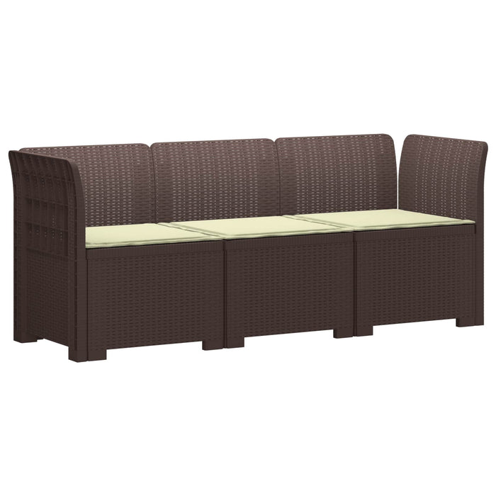 Sofa de grădină cu 3 locuri, cu perne, aspect de rattan PP Maro WALTI