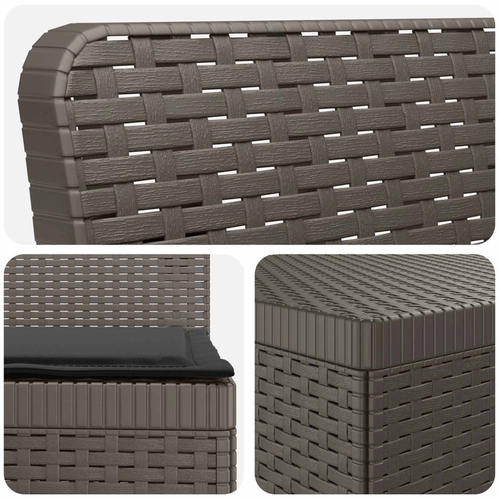 Sofa de grădină cu 3 locuri, cu perne, aspect de rattan PP WALTI
