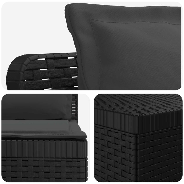 Sofa de grădină cu 3 locuri, cu perne, aspect de rattan PP WALTI