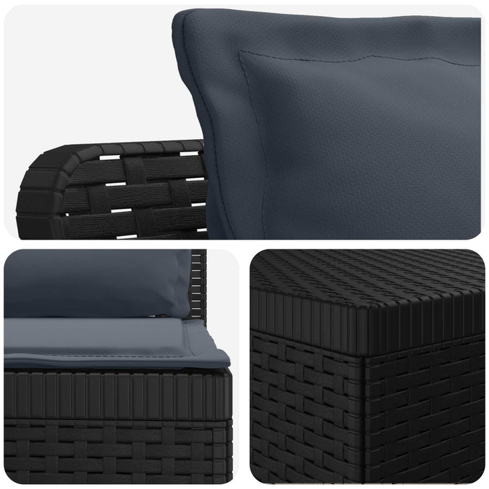 Sofa de grădină cu 3 locuri, cu perne, aspect de rattan PP WALTI