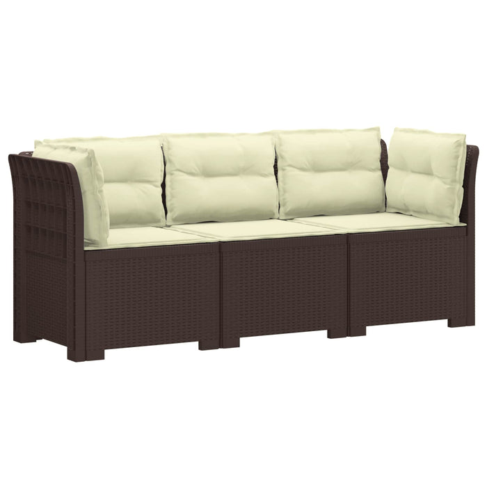 Sofa de grădină cu 3 locuri, cu perne, aspect de rattan PP Maro WALTI